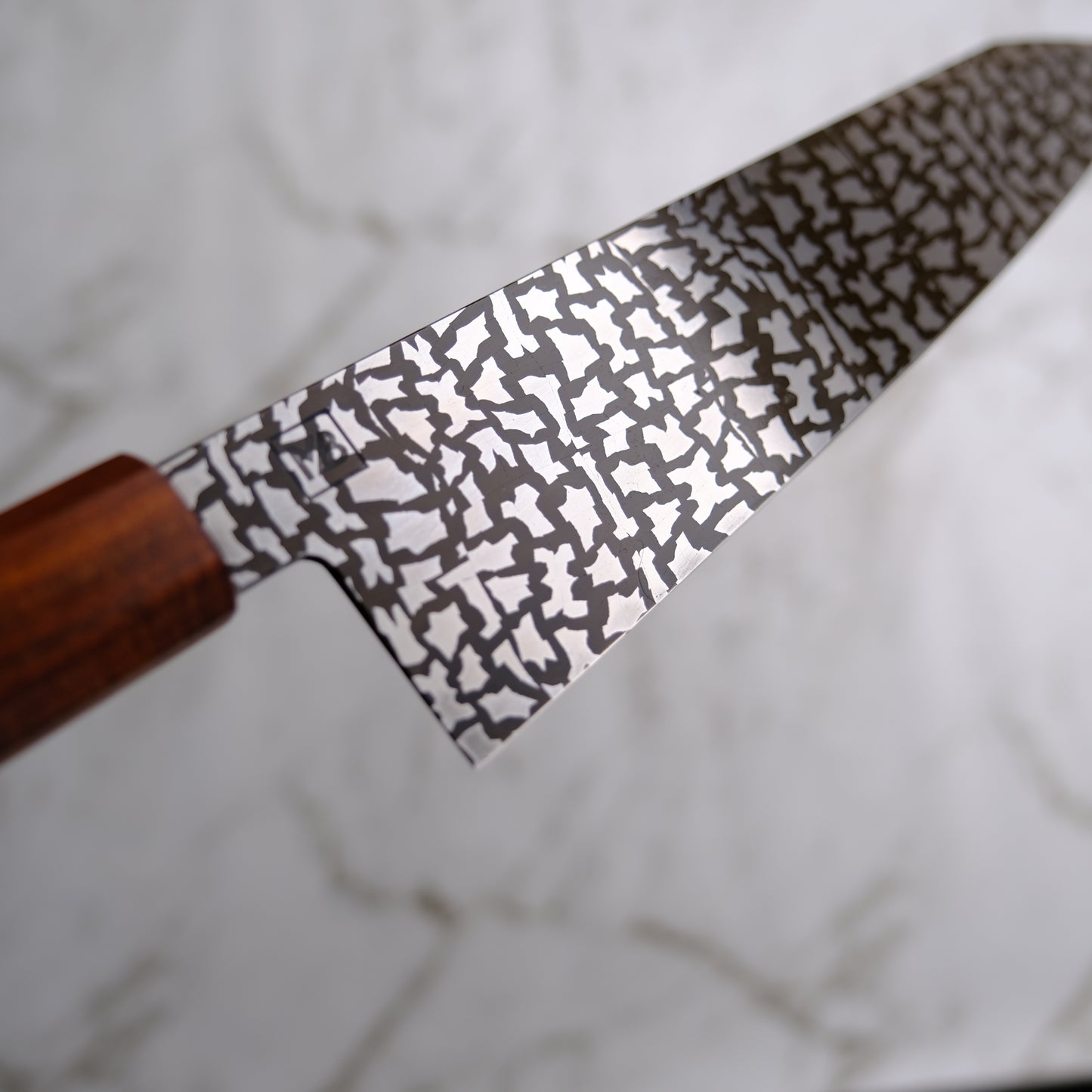 220mm "Camouflage" damascus Gyuto with matching saya