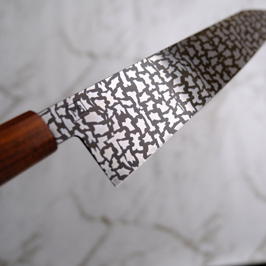 220mm "Camouflage" damascus Gyuto with matching saya