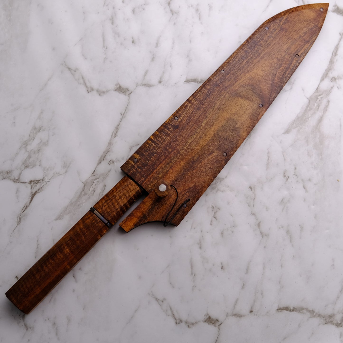 220mm Star damascus Gyuto with matching saya